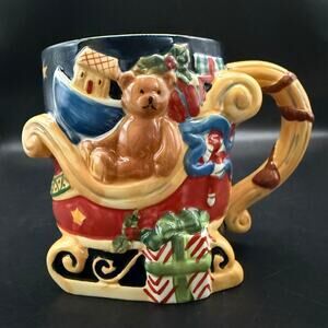 Susan Winget Tis The Season Teddy Bear Sleigh Certified International 20oz Mug